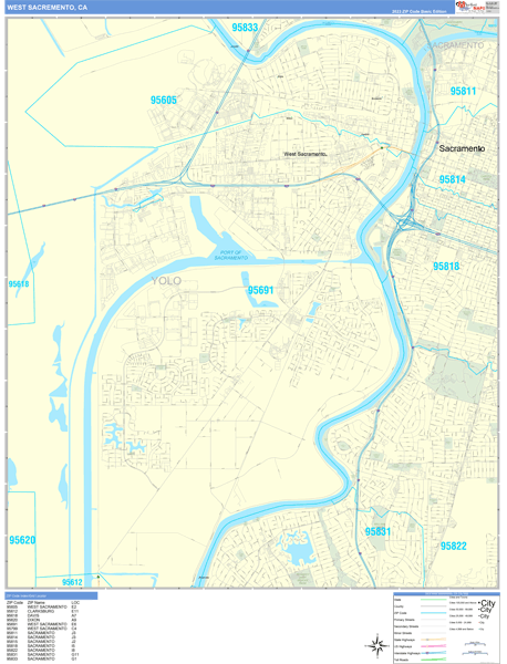 West Sacramento City Digital Map Basic Style